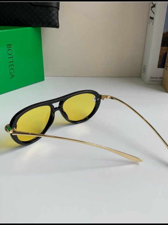 Bottega Veneta Black Aviator Yellow Lens Sunnies main image 6